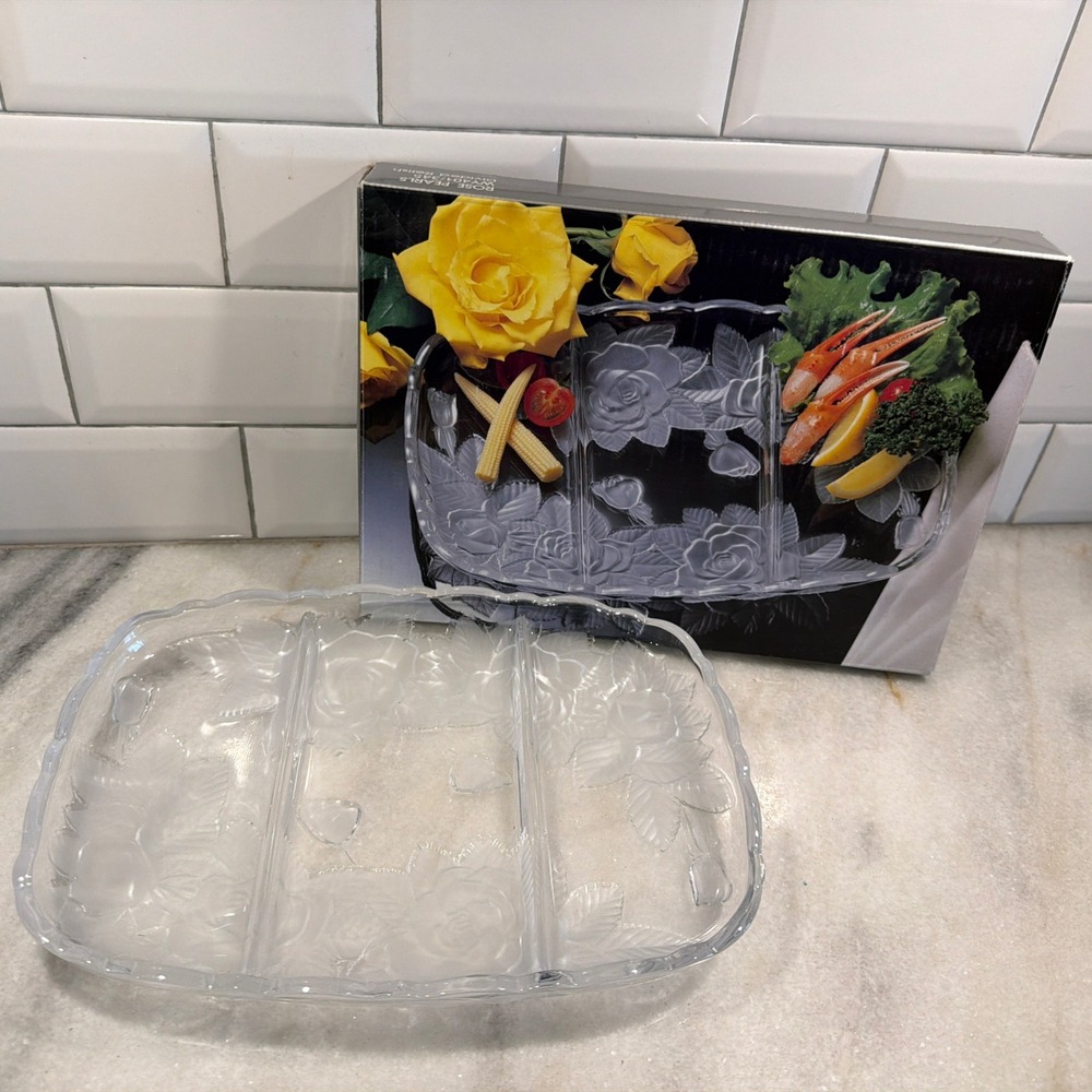 Vintage Studio Nova "Winter Rose" Divided Relish Dish Made Japan For Macy's 001
